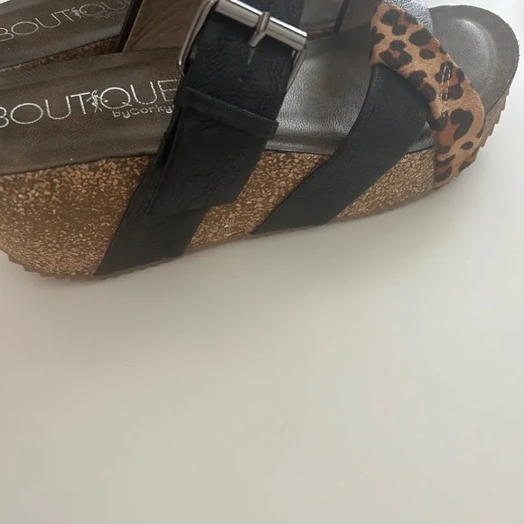 Boutique by Corky’s Wedge Sandals Size 7 Black - Picture 5 of 15